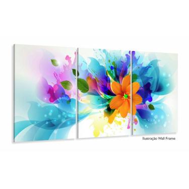Imagem de Quadro Flor Abstrata Sala Quarto Hall Em Tecido 120x60