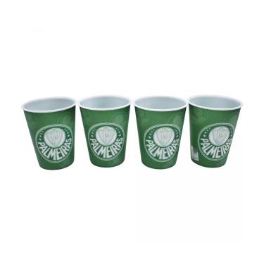 Imagem de Jogo Com 4 Copos 3d 400ml - Palmeiras