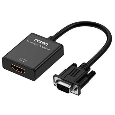 Imagem de Onten Adaptador HDMI para VGA conversor HDMI fêmea para VGA macho com conector de áudio de 3,5 mm para TV Stick, Raspberry Pi, laptop, monitor, PC, tablet, câmera digital, etc
