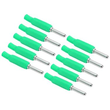 Imagem de Plugue de banana macho de 4mm, plugue de banana profissional tipo moldagem por injeção de fácil montagem latão + PE, para acessórios de segurança Verde