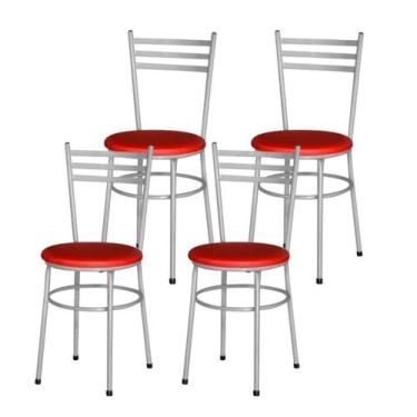 Imagem de Jogo 4 Cadeiras Para Cozinha Epoxi Cinza - Lamar Design