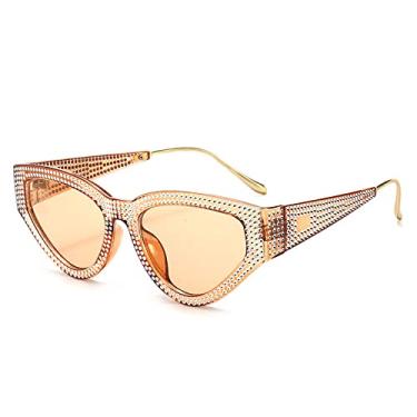 Imagem de Óculos de sol de olho de gato cravejados de diamantes na moda, personalidade exagerada, óculos de sol vermelhos, óculos de sol femininos, óculos de moda, 4, tamanho único