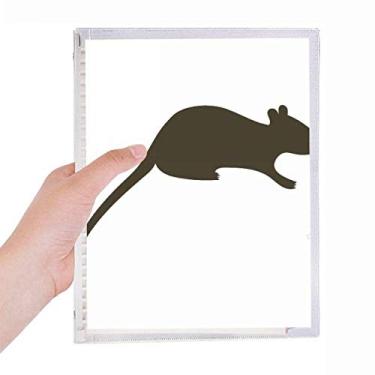 Imagem de Caderno de retrato de animal de rato preto diário de folhas soltas recarregável, artigos de papelaria