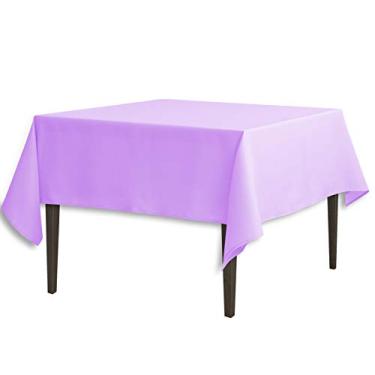 Imagem de LinenTablecloth Toalha de mesa quadrada de poliéster lavanda 178 cm