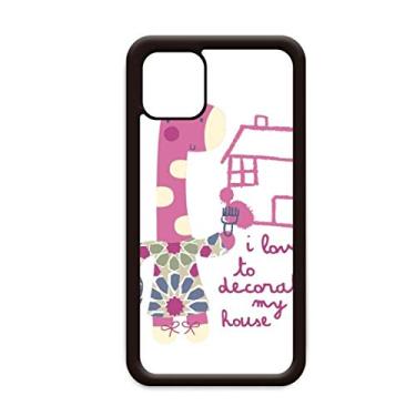Imagem de Capa para iPhone 12 Pro Max com estampa de girafa rosa para Apple Mini Mobile Case