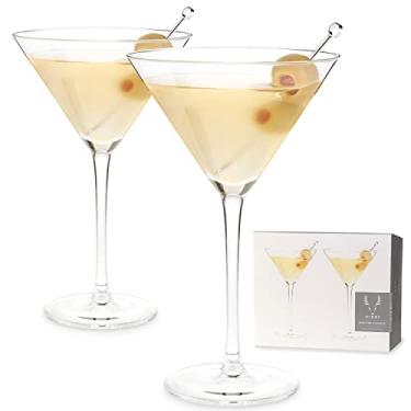 Imagem de Viski Conjunto de 2 copos de martini de cristal da Stemmed, vidro transparente premium sem chumbo, copos de coquetel martini, conjunto de presente de vidro para coquetel, 265 ml