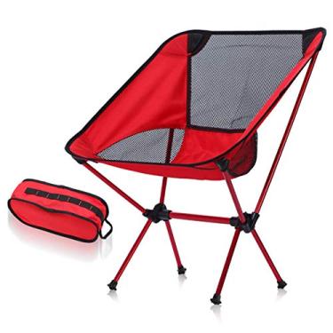 Imagem de Cadeira de acampamento portátil ajustável - cadeiras de mochila dobráveis ​​ultraleves compactas, cadeira dobrável dobrável pequena em um saco para atividades ao ar livre, acampamento, piquenique, caminhada confortável