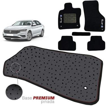 Imagem de Jogo de Tapete Carpete Tevic Pinado Volkswagen Jetta 2019 Em Diante Impermeável Lavável Logo Bordado 5 Peças