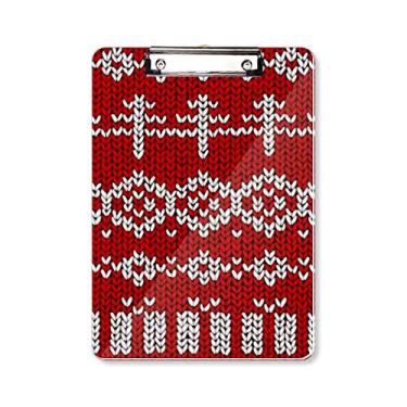 Imagem de Placa de suporte vermelha irregular padrão de malha de grão vertical pasta, bloco de escrita A4