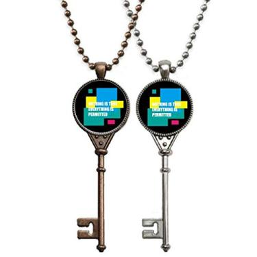 Imagem de OFFbb-USA Nothing True Everything Permitted Chaveiro Colar Pingente Joias Decoração de Casal
