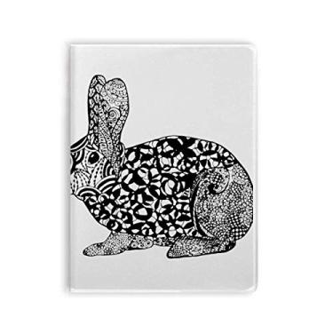 Imagem de Caderno de desenho de coelho fofo e gordo com desenho de animal, capa de goma