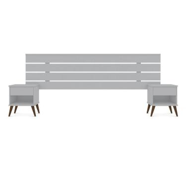 Imagem de Cabeceira Box Extensível Casal/Queen/King Branco Acetinado