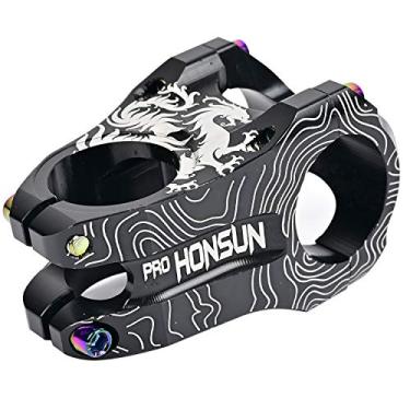 Imagem de Haste de bicicleta 31,8 mm haste curta mountain bike hastes 45 mm alumínio guidão haste elevação para a maioria das bicicletas, bicicleta de estrada, mountain bike, acessórios de guidão de ciclismo (preto)