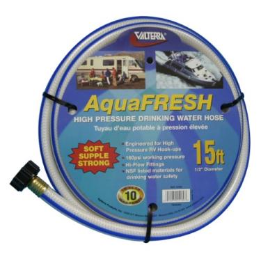 Imagem de Valterra Mangueira de água potável de alta pressão AquaFresh, conexão de mangueira de água para trailer - 1,27 cm x 3,82 m, branca