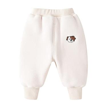 Imagem de Milk and Cookie Calças para Bebês Crianças Crianças Crianças Bebês Meninos Meninas Engrossar Desenhos Animados Térmicos Tom de Pele Infantil, Branco, 18-24 Meses