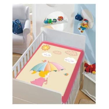 Imagem de Cobertor Bebê Infantil Dia De Sol Rosa Não Alérgico Jolitex