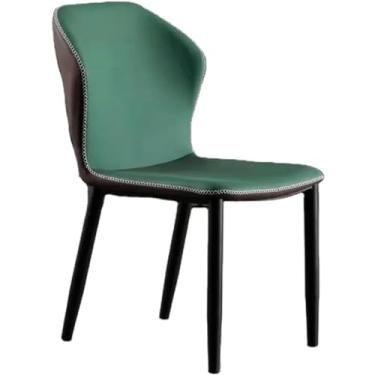 Imagem de Cadeira de jantar moderna nórdica, encosto curvo ergonômico design cadeira de maquiagem, cadeira lateral para sala de estar quarto sala de espera cadeira de cozinha