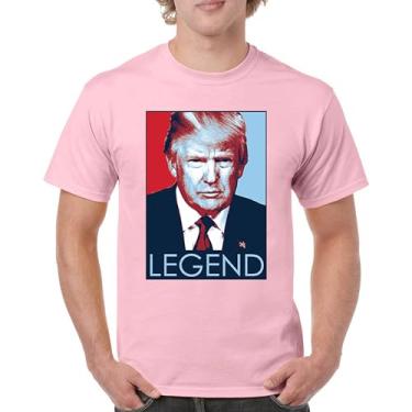 Imagem de Camiseta masculina Donald Trump The Legend My President MAGA First Make America Great Again Republican Deplorable, Rosa claro, P