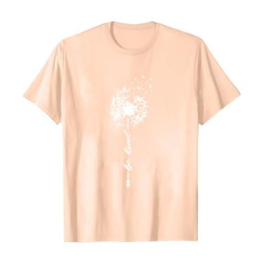 Imagem de Camisetas femininas fofas gola redonda girassol flores silvestres estampa casual camiseta feminina justa, Bege, M