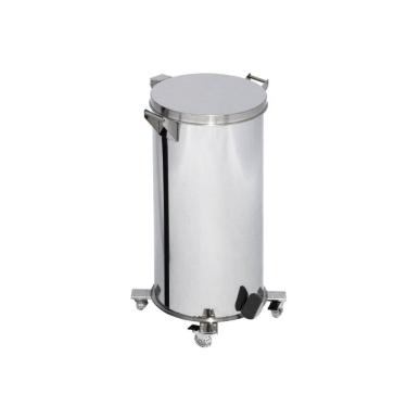 Imagem de Lixeira Pedal, Rodízio e Alça 120L de Aço Inox