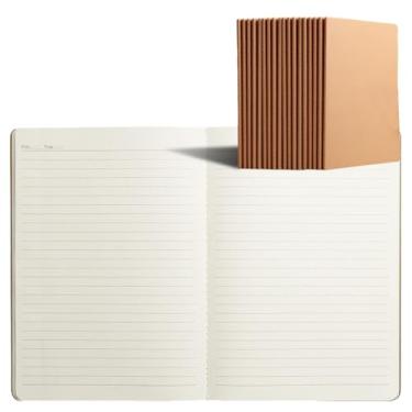 Imagem de Caderno de couro bovino simples para estudantes, papel de vaca, caderno de prática, linha de carro, linha horizontal A4 (36 folhas)