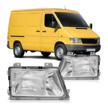 Imagem de Farol Dianteiro Sprinter 1995 1996 1997 1998 1999 2000 2001 2002 Com Milha - UNIDADE Lado:ESQUERDO (Motorista)