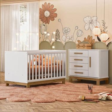 Imagem de Quarto Infantil Completo Lion 1 Porta 4 Gavetas Branco - Pnr Móveis