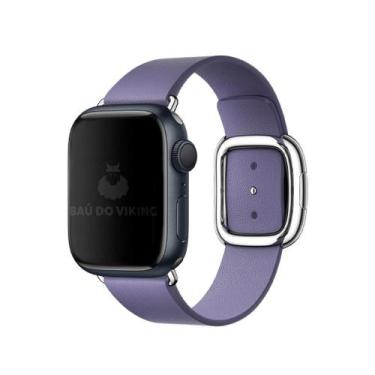 Imagem de Pulseira Couro Fecho Moderno Compatível com Apple Watch - Baú do Vikin