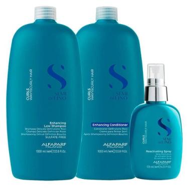 Imagem de Kit Alfaparf SDL Curls - Sh 1000ml+Cond 1000ml+Spray 125ml - ALFAPARF 