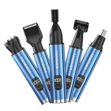 Imagem de oshhni Aparador de pelos do nariz para homens profissional portátil para mulheres homens à prova d'água aparador de pelos corporais homens aparador elétrico, Azul
