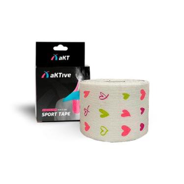 Imagem de Aktive Sport Kinesiology Tape 5cm X 5m - Corações, Estampado