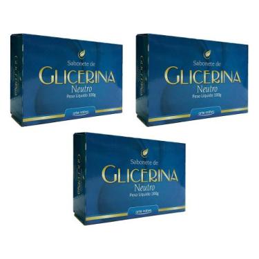 Imagem de kit 3x sabonete de glicerina neutro suave com óleo vegetal para pele s