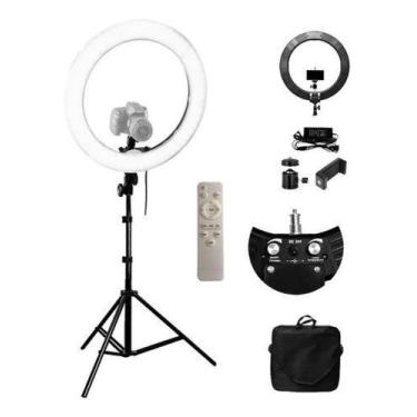 Imagem de Iluminador Ring Light 18 Pol 48cm 448 Leds 80w Forte+tripe