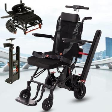 Imagem de Roda elétrica motorizada portátil para elevação de escadas, 2 em 1, dobrável, estrutura de aço carbono, motor sem escova de 200 W, bateria de lítio 13A e carga máxima de 330 lb