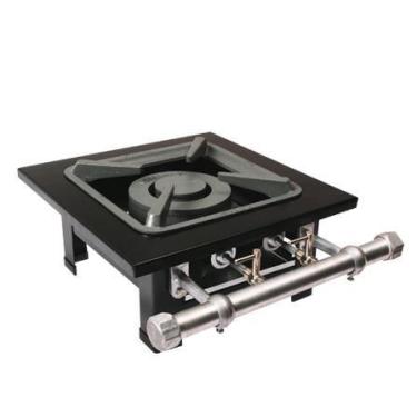 Imagem de Fogão Mesa Luxo Aço 304 43x52x20 1 Boca 1Queimador Duplo Perfil 6,5 Me