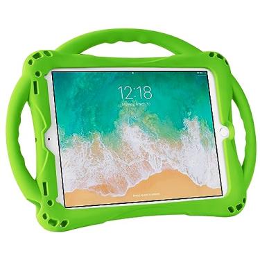 Imagem de Adocham Capa infantil para iPad de 9,7 polegadas (2018/2017), 6ª/5ª geração com suporte, alça e alça - Capa de silicone leve à prova de choque para iPad Air/Air 2 (verde)
