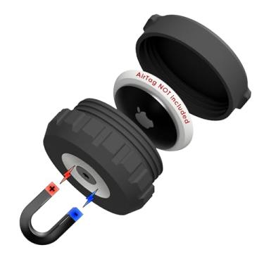 Imagem de Mars Outpost Capa magnética de neodímio ultraforte compatível com AirTag para Apple Tag, à prova d'água, suporte de ímã AirTag, fácil de parafusar, fixar e prender com segurança para carro (magnético)