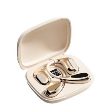 Imagem de Novos fones de ouvido Bluetooth abertos com condução de ar para esportes executando fones de ouvido sem fio,Beige