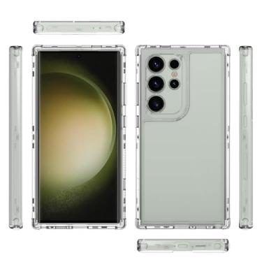 Imagem de Compatível com Samsung Galaxy S23 Ultra, capa protetora 3 em 1 antiqueda e absorção de choque compatível com Samsung SM-S918B/DS Galaxy S23 Ultra/SM-S918E/DS capa transparente