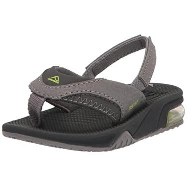 Imagem de REEF Chinelo com ventilador para crianças/crianças pequenas, suporte de arco, sola durável, adequada à água, alça traseira, Cinza/Volt, 19