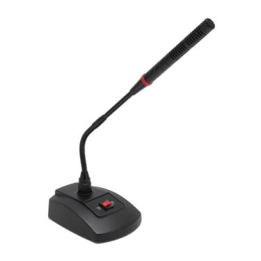 Imagem de Microfone Condensador Pescoço de Ganso de Mesa, Microfones de Pódio Com Botões Mudo Indicador LED Microfone XLR para Reuniões Videoconferências Streaming de Palestras