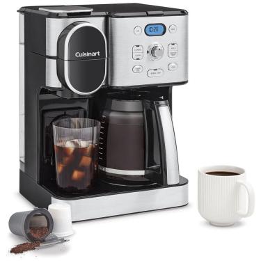 Imagem de Cafeteira Programável 1 Litro em Aço Inoxidável com Painel Digital, 110V 1100W, Cuisinart SS16, Prata e Preta