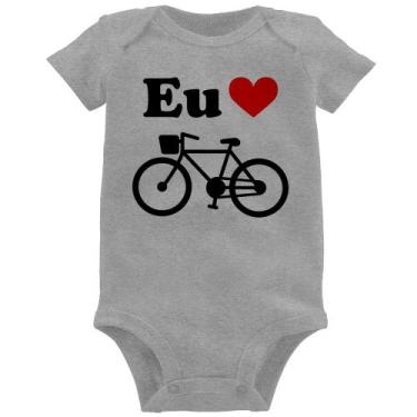 Imagem de Body Bebê Eu Amo Bicicleta - Foca na Moda, Cinza, G