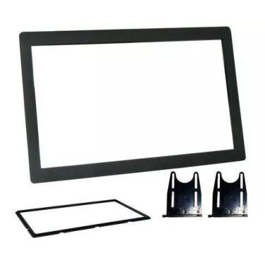 Imagem de Moldura 2 Din Renault Duster, Oroch Sem Rádio 2018, 2019 - Preta - Fia