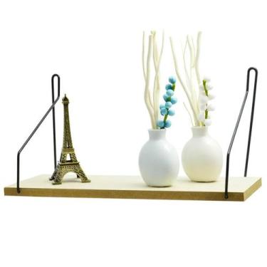 Imagem de Prateleira Decorativa Organizador de Parede 30x12cm em MDF e Ferro - M