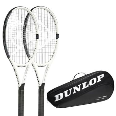 Imagem de Dunlop Sports Pacote com 2 raquete de tênis Pro 265 pré-amarrada + bolsa de tênis com 3 raquete, aderência de 1/4