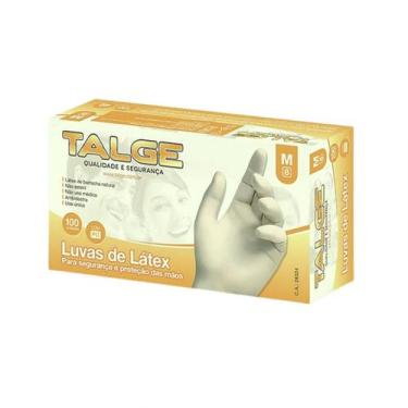 Imagem de Luvas descartáveis látex tamanho m com pó - 100 unidades - TALGE