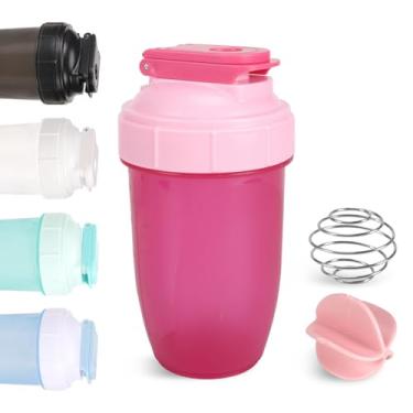 Imagem de D.Y.A Coqueteleira de 473 ml, coqueteleira esportiva à prova de vazamento para shakes de proteína, garrafa coqueteleira para pré-treino e viagem, sem BPA e fácil de limpar, rosa