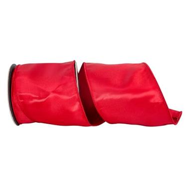 Imagem de Reliant Ribbon Fita de cetim iridescente com borda com fio, vermelha