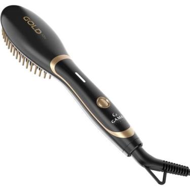 Imagem de Mini Escova Alisadora Gama Gold Ion Preta Bivolt